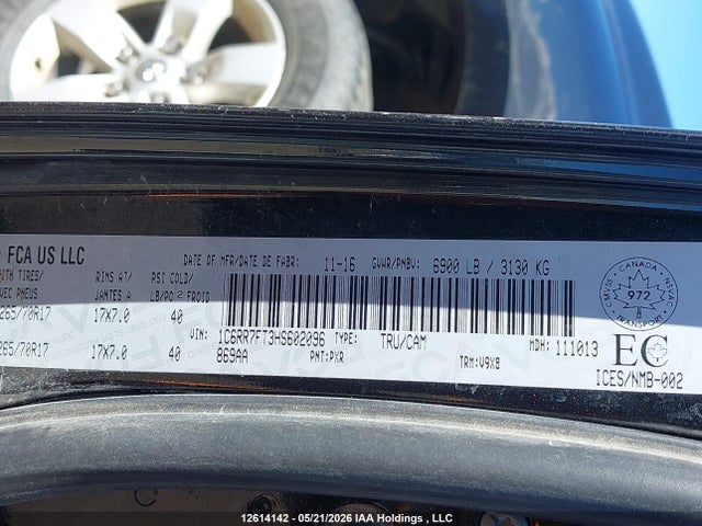 RAM 1500 St 2017 1C6RR7FT3HS602096 Image 9