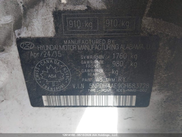 Aukcja sprzedaży 2016 Hyundai Elantra Gl, vin: 5NPDH4AE9GH683728, numer aukcji: 12614158