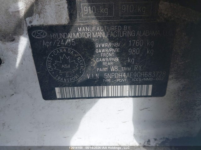 Aukcja sprzedaży 2016 Hyundai Elantra Gl, vin: 5NPDH4AE9GH683728, numer aukcji: 12614158