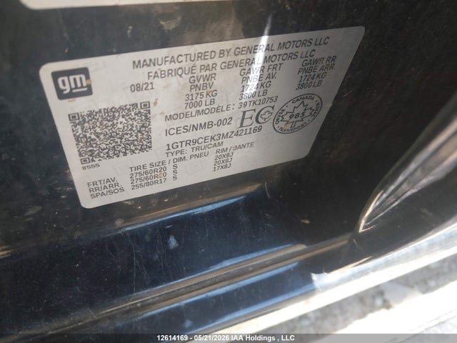 1GTR9CEK3MZ421169 GMC Sierra 1500 Elevation