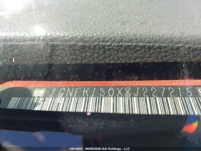 12614203 :رقم المزاد ، 1GNFK130X8J227215 vin ، 2008 Chevrolet Tahoe Lt مزاد بيع