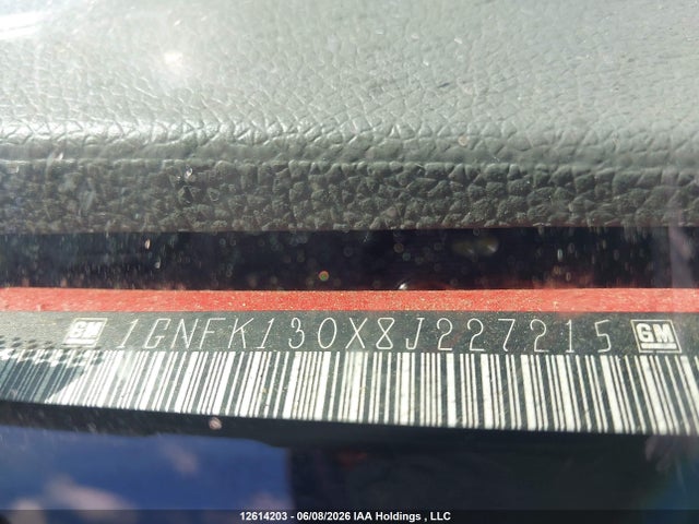 12614203 :رقم المزاد ، 1GNFK130X8J227215 vin ، 2008 Chevrolet Tahoe Lt مزاد بيع