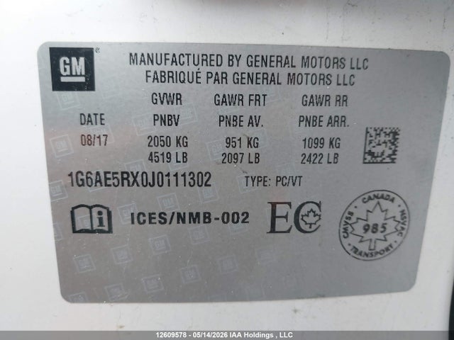 Aukcja sprzedaży 2018 Cadillac Ats Turbo Base, vin: 1G6AE5RX0J0111302, numer aukcji: 12609578