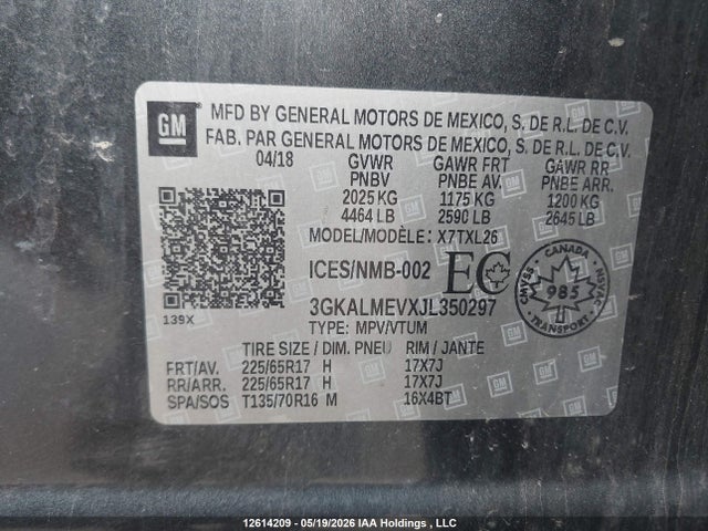3GKALMEVXJL350297 GMC Terrain Sle