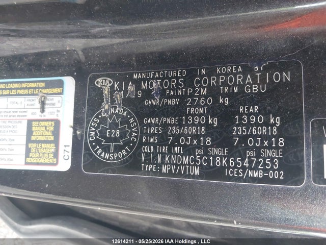 KIA Sedona Sx 2019 KNDMC5C18K6547253 Image 9
