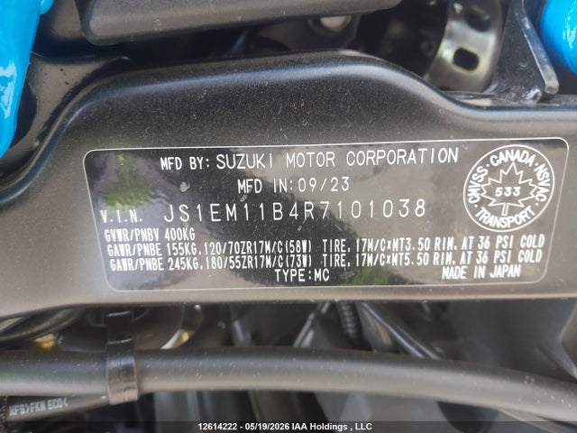 Aukcja sprzedaży 2024 Suzuki Gsx800 R, vin: JS1EM11B4R7101038, numer aukcji: 12614222