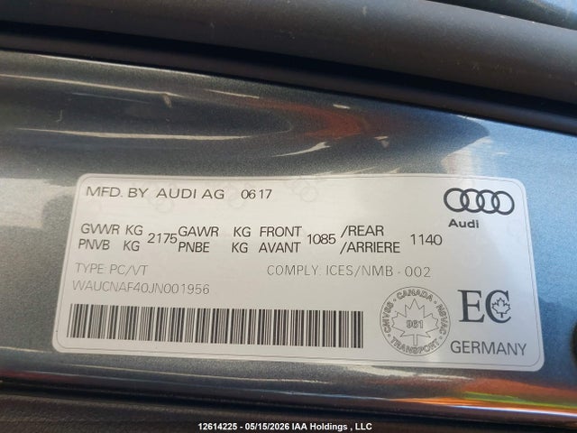 WAUCNAF40JN001956 Audi A4 2.0t Technik