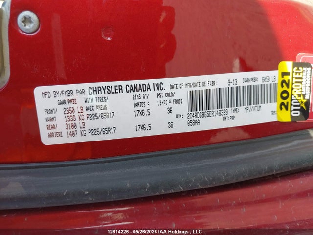 2014 Dodge Grand Caravan Se მანქანა იყიდება აუქციონზე, vin: 2C4RDGBG5ER146339, აუქციონის ნომერი: 12614226