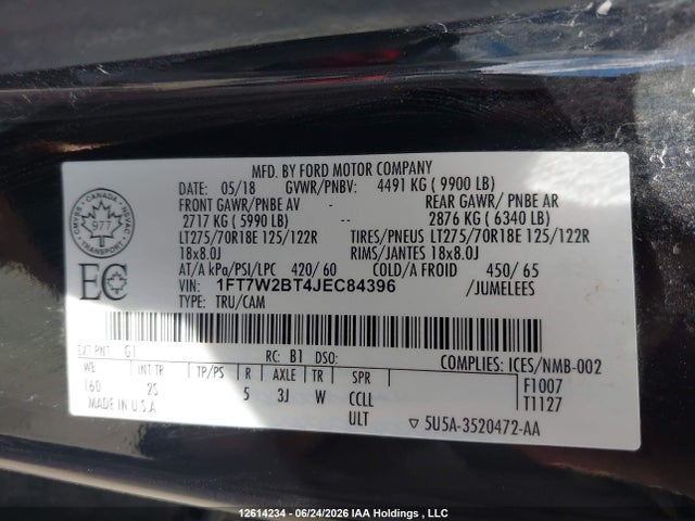 Ford F250 Super Duty 2018 1FT7W2BT4JEC84396 Image 17