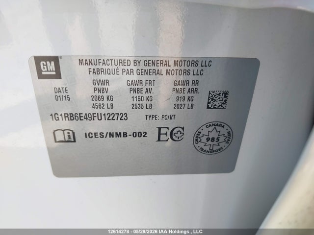 1G1RB6E49FU122723 Chevrolet Volt