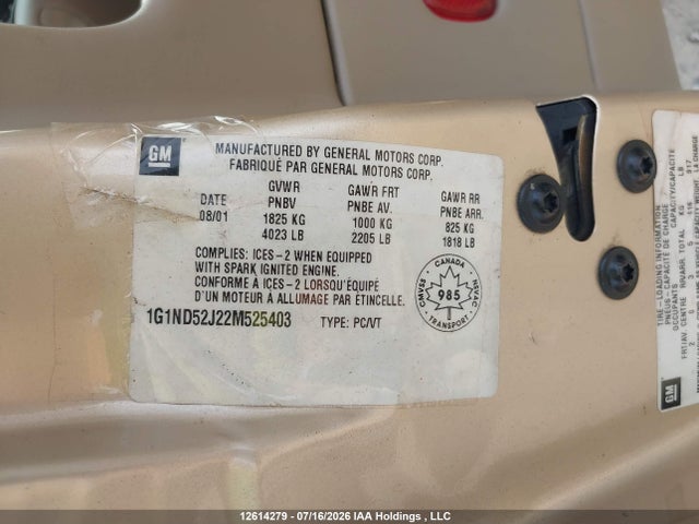Продаж на аукціоні авто 2002 Chevrolet Malibu, vin: 1G1ND52J22M525403, номер лоту: 12614279