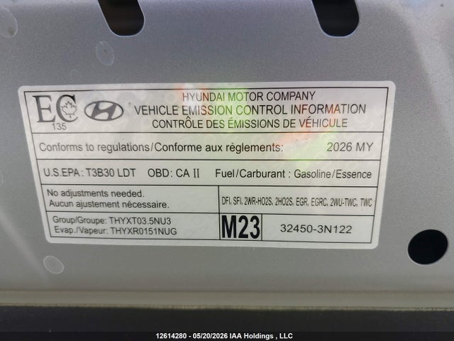 Aukcja sprzedaży 2026 Hyundai Palisade Preferred Trend, vin: KM8RGES24TU102702, numer aukcji: 12614280