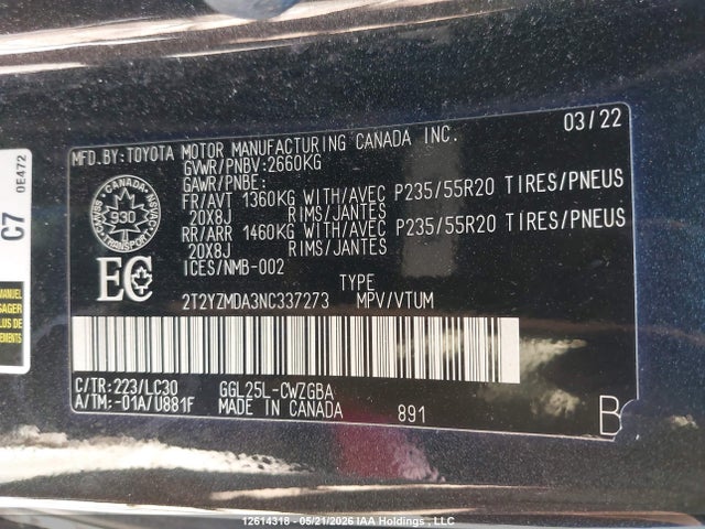 Lexus RX 350 2022 2T2YZMDA3NC337273 Image 19