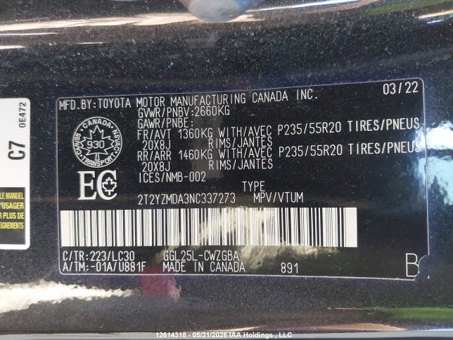 Lexus RX 350 2022 2T2YZMDA3NC337273 Image 9