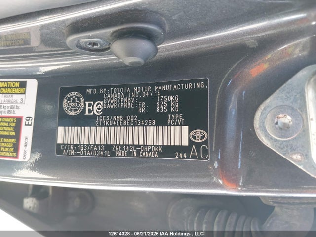 Продажа на аукционе авто 2014 Toyota Matrix S, vin: 2T1KU4EE8EC134258, номер лота: 12614328