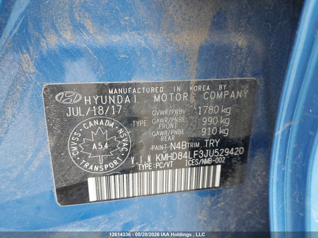Aukcja sprzedaży 2018 Hyundai Elantra Gl, vin: KMHD84LF3JU529420, numer aukcji: 12614336