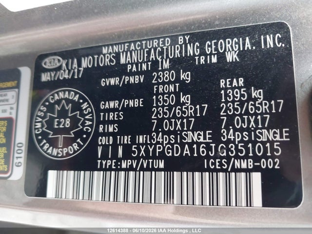 KIA Sorento 2018 5XYPGDA16JG351015 Image 9
