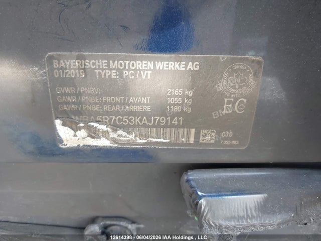Продажа на аукционе авто 2019 Bmw 330i Xdrive, vin: WBA5R7C53KAJ79141, номер лота: 12614398