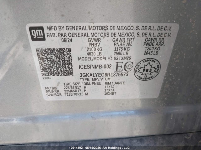 Aukcja sprzedaży 2024 Gmc Terrain At4, vin: 3GKALYEG6RL375573, numer aukcji: 12614402