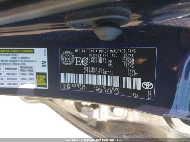 Toyota COROLLA LE 2022 5YFBPMBEXNP297330 Image 9