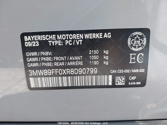 Продажа на аукционе авто 2024 Bmw 330i Xdrive, vin: 3MW89FF0XR8D90799, номер лота: 12614434