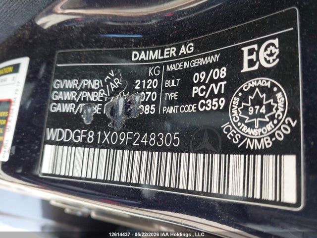 2009 Mercedes-benz C 300 4matic მანქანა იყიდება აუქციონზე, vin: WDDGF81X09F248305, აუქციონის ნომერი: 12614437