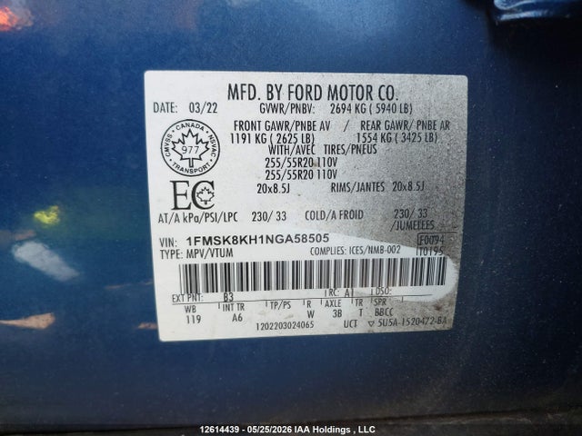 Ford Explorer St-line 2022 1FMSK8KH1NGA58505 Image 19