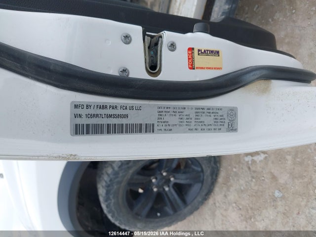 Aukcja sprzedaży 2021 Ram 1500 Classic Slt, vin: 1C6RR7LT6MS589309, numer aukcji: 12614447