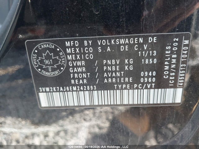 3VW2K7AJ6EM242893 Volkswagen Jetta 2.0l Trendline+