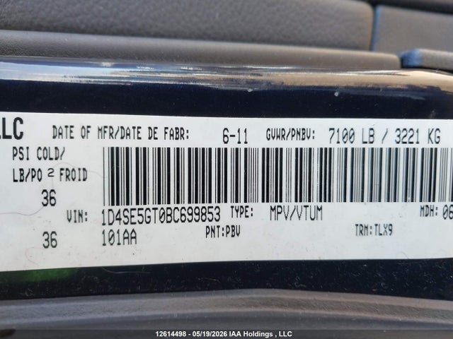 Продаж на аукціоні авто 2011 Dodge Durango Citadel, vin: 1D4SE5GT0BC699853, номер лоту: 12614498