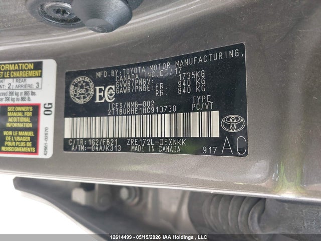 2T1BURHE1HC910730 Toyota Corolla L/le/xle/se/xse