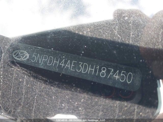 12614510 :رقم المزاد ، 5NPDH4AE3DH187450 vin ، 2013 Hyundai Elantra Gls/limited مزاد بيع