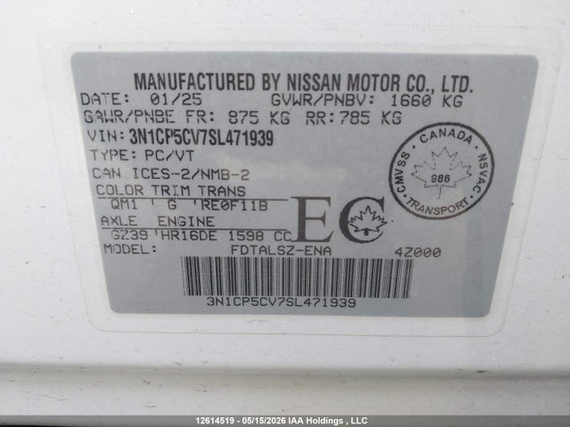 3N1CP5CV7SL471939 Nissan Kicks Play Sv