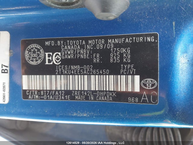 Aukcja sprzedaży 2010 Toyota Matrix, vin: 2T1KU4EE5AC265450, numer aukcji: 12614529