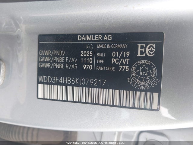 Продажа на аукционе авто 2019 Mercedes-benz A 250 4matic, vin: WDD3F4HB6KJ079217, номер лота: 12614552