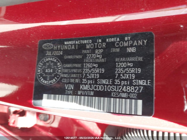Продаж на аукціоні авто 2025 Hyundai Tucson Hybrid, vin: KM8JCDD10SU248827, номер лоту: 12614577