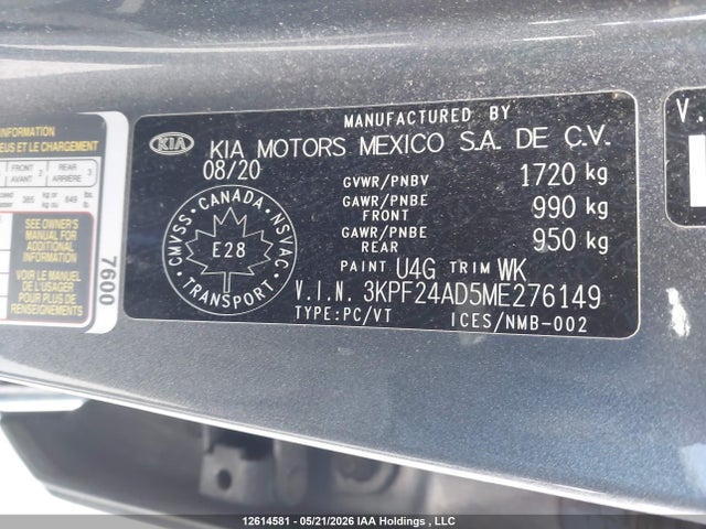 KIA FORTE LX 2021 3KPF24AD5ME276149 Image 9