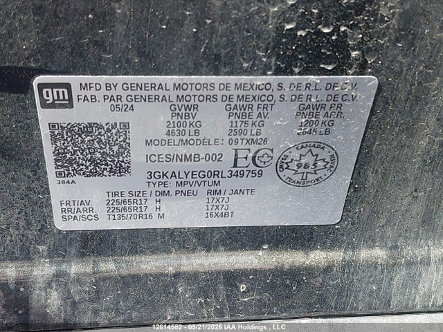 Auction sale of the 2024 Gmc Terrain At4, vin: 3GKALYEG0RL349759, lot number: 12614582
