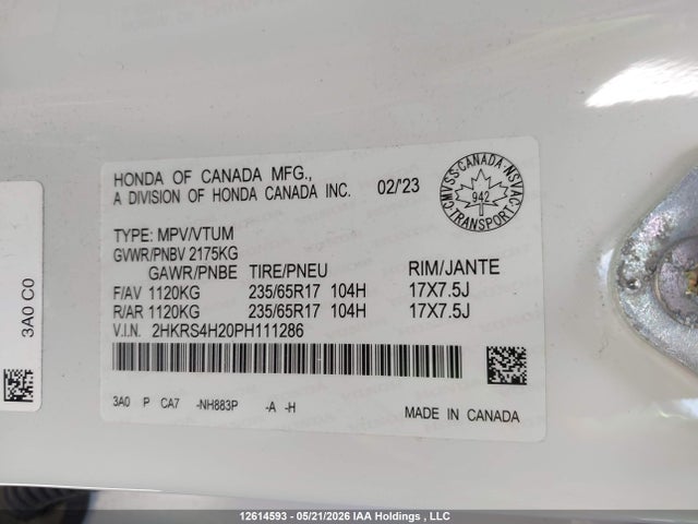 Honda CR-V 2023 2HKRS4H20PH111286 Image 9