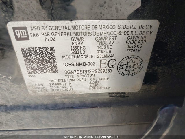 Auction sale of the 2024 Chevrolet Equinox 2rs, vin: 3GN7DSRR2RS289153, lot number: 12614597