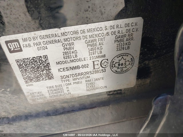 Auction sale of the 2024 Chevrolet Equinox 2rs, vin: 3GN7DSRR2RS289153, lot number: 12614597