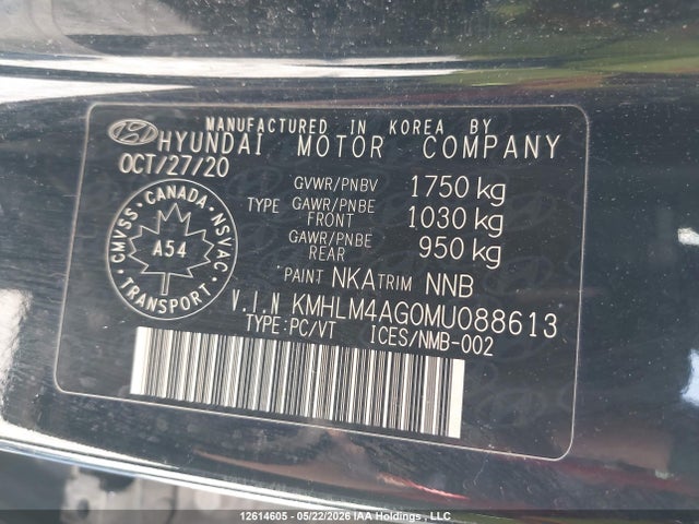 KMHLM4AG0MU088613 Hyundai Elantra Preferred Ivt