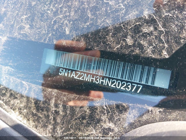 Продаж на аукціоні авто 2017 Nissan Murano Platinum/sl/sv, vin: 5N1AZ2MH3HN202377, номер лоту: 12614611
