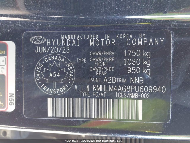 KMHLM4AG8PU609940 Hyundai Elantra Preferred Ivt With Tech Package