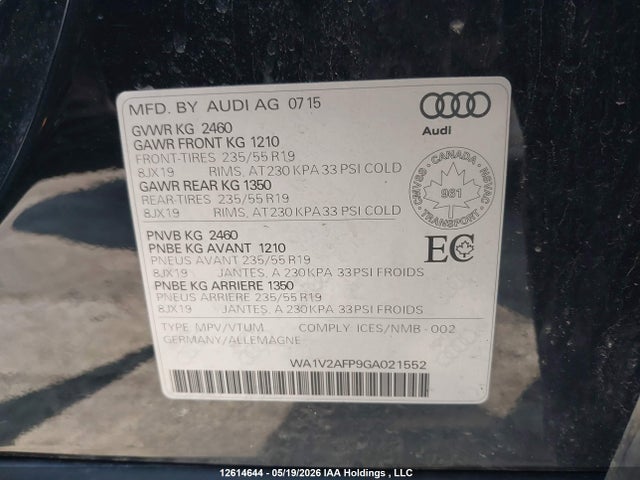 WA1V2AFP9GA021552 Audi Q5 2.0t Technik