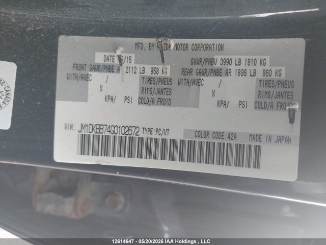 JM1DKBB74G0102672 Mazda Cx-3 Gx