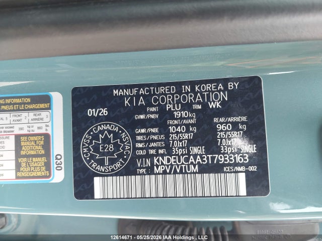Продаж на аукціоні авто 2026 Kia Seltos S, vin: KNDEUCAA3T7933163, номер лоту: 12614671