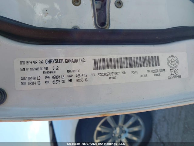 Продаж на аукціоні авто 2012 Chrysler 300 Limited, vin: 2C3CCACG7CH216077, номер лоту: 12614680