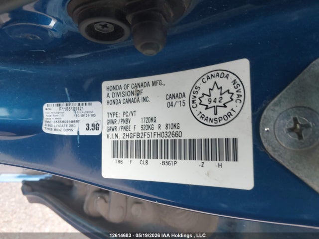 2HGFB2F51FH032660 Honda CIVIC EX
