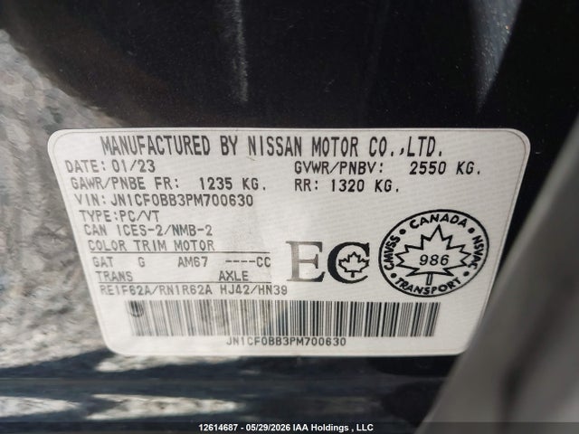 Продаж на аукціоні авто 2023 Nissan Ariya Engage, vin: JN1CF0BB3PM700630, номер лоту: 12614687